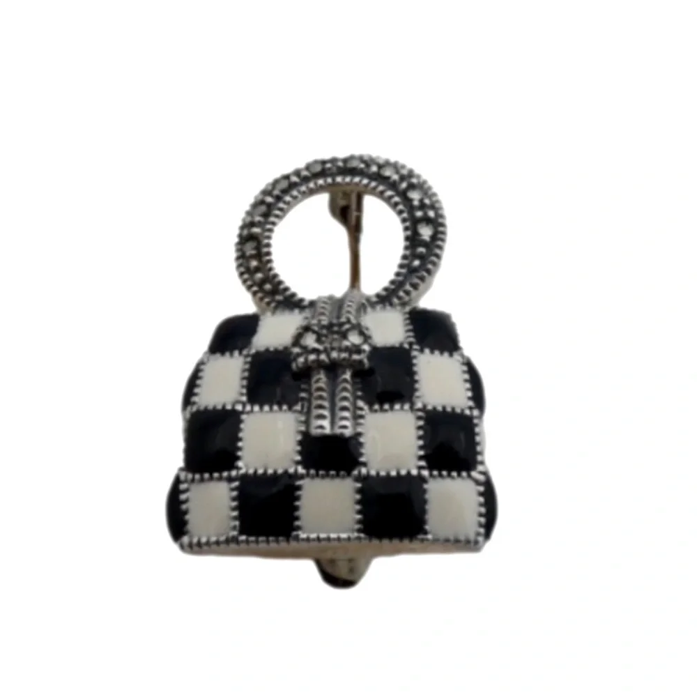 Vintage Judith Jack Sterling Silver & Marcasite Handbag Pin